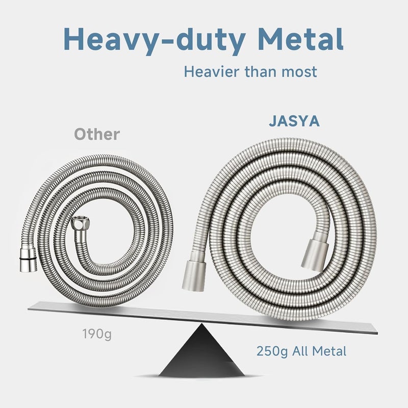 JASYA Shower Hose Extra Long 304 Stainless Steel Handheld Showerhead Hoses,Anti Winding Interface,With Brass Insert And Nut-durable ＆ Flexible Rv Shower Hose Replacement (Brushed Nickel, 23 Inches) - Image 5